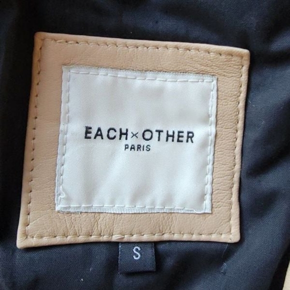 NWT EACH X OTHER Paris Women's Cream Leather Full Zip Jacket Size Small - Picture 7 of 9